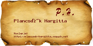 Plancsák Hargitta névjegykártya